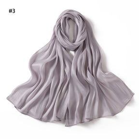 YZ206  Spring and summer new thin soft shiny silk shawl scarf