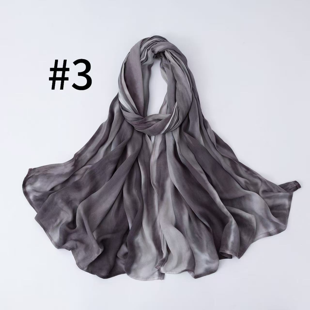 SS010 Breathable Sun-Protective Modal Tie-Dye Crinkled Hijab