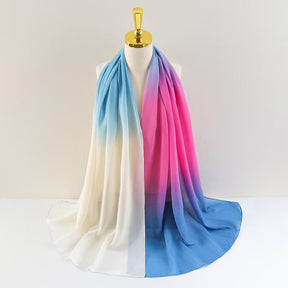 YW236 Gradation Color Chiffon Hijab for Elegant Style