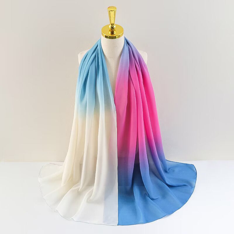 YW236 Gradation Color Chiffon Hijab for Elegant Style