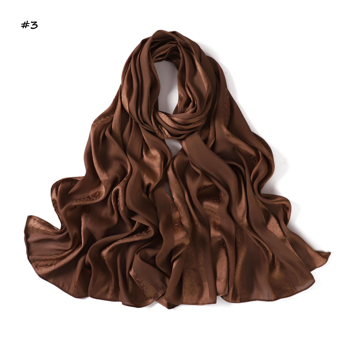 YZ312  Plain Silk-Like Leopard Stripe Polyester Hijab