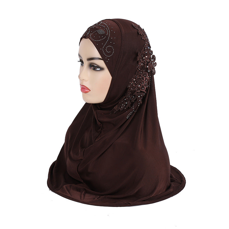 H027 fashion lace instant hijab