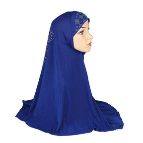 H108 hot stamping rhinestone plain instant hijab turban hat