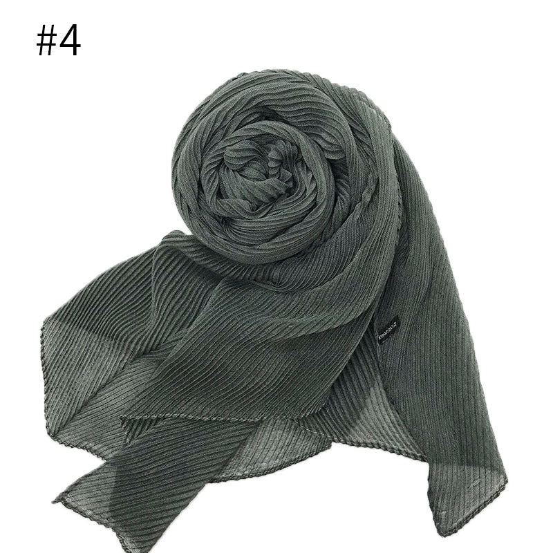 ND349  Plain Breathable Voile Twill Crinkle Hijab