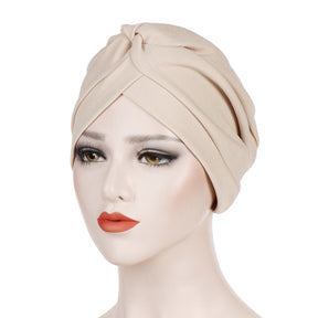 TJM-前后一针 plain hijab turban hat