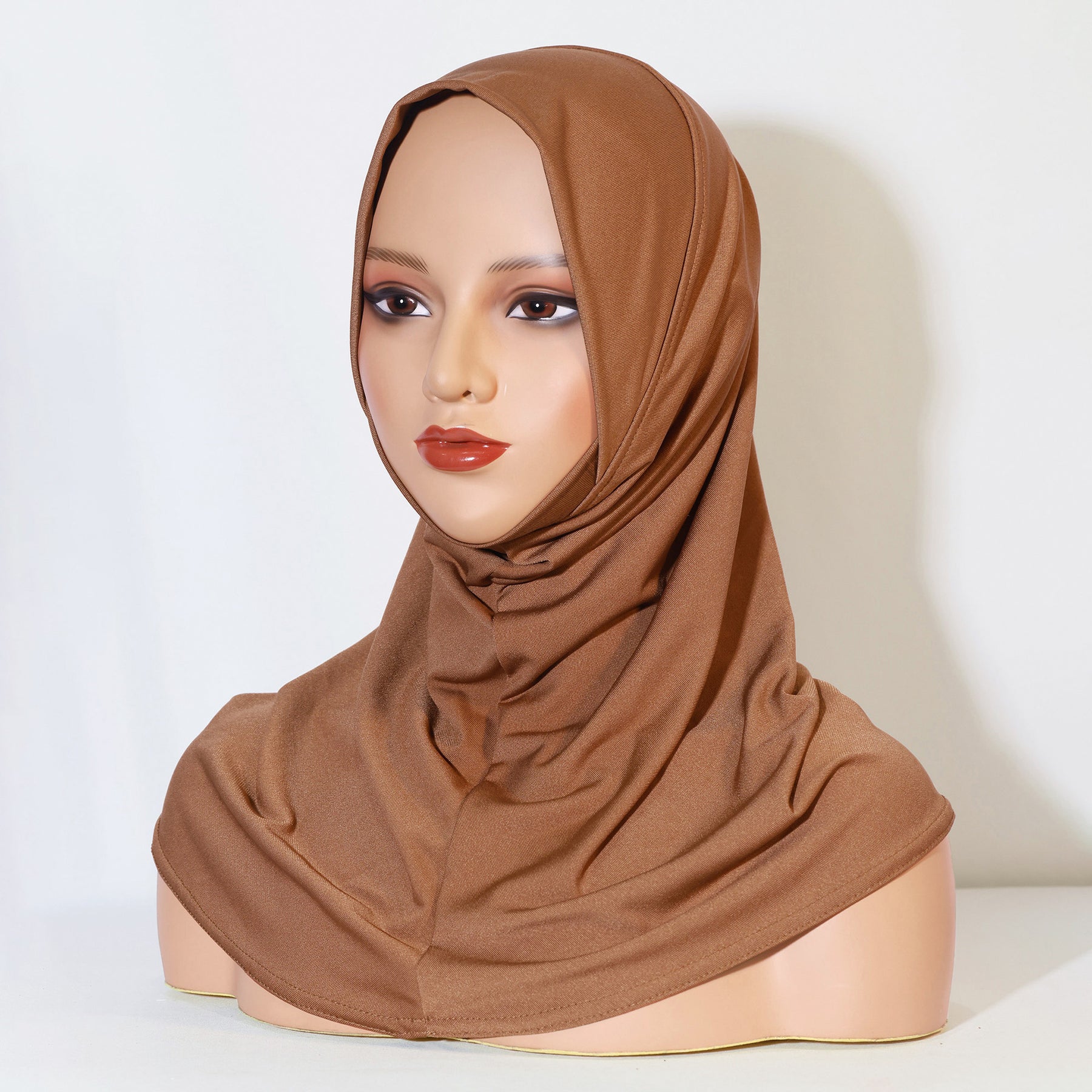 NUR-01  Crystal linen loose head cover Hui nationality convenient lazy bottoming hat headscarf head cover wholesale plain hijab  instant hijab