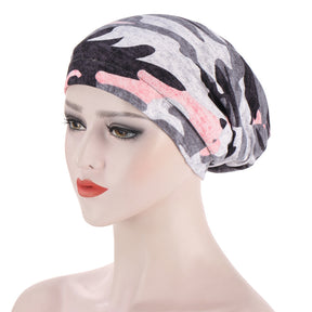 TJM-印花色丁 printed hijab turban hat