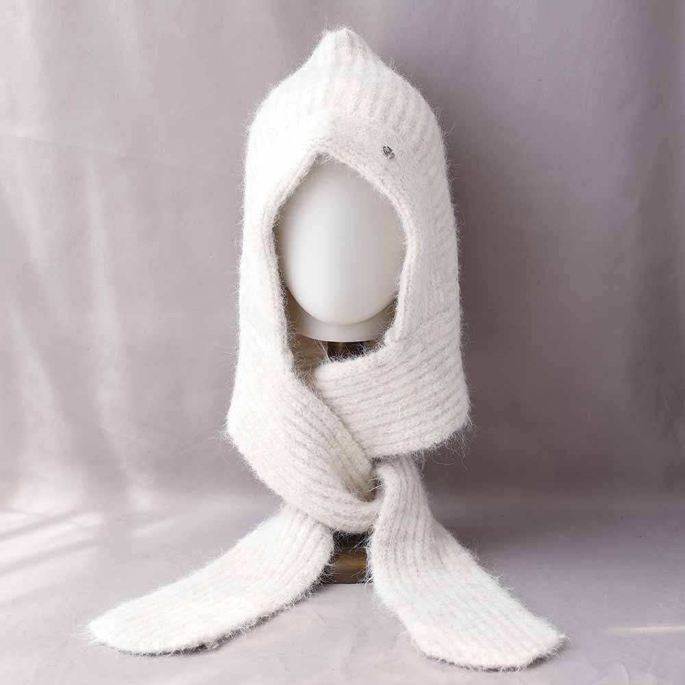QD5-124  Fall Winter Thickened Faux Cashmere Hijab Cap