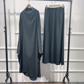 LR423  Swing solid color top + skirt two-piece set