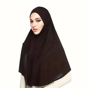 S45136 Solid color veil robe pullover headscarf