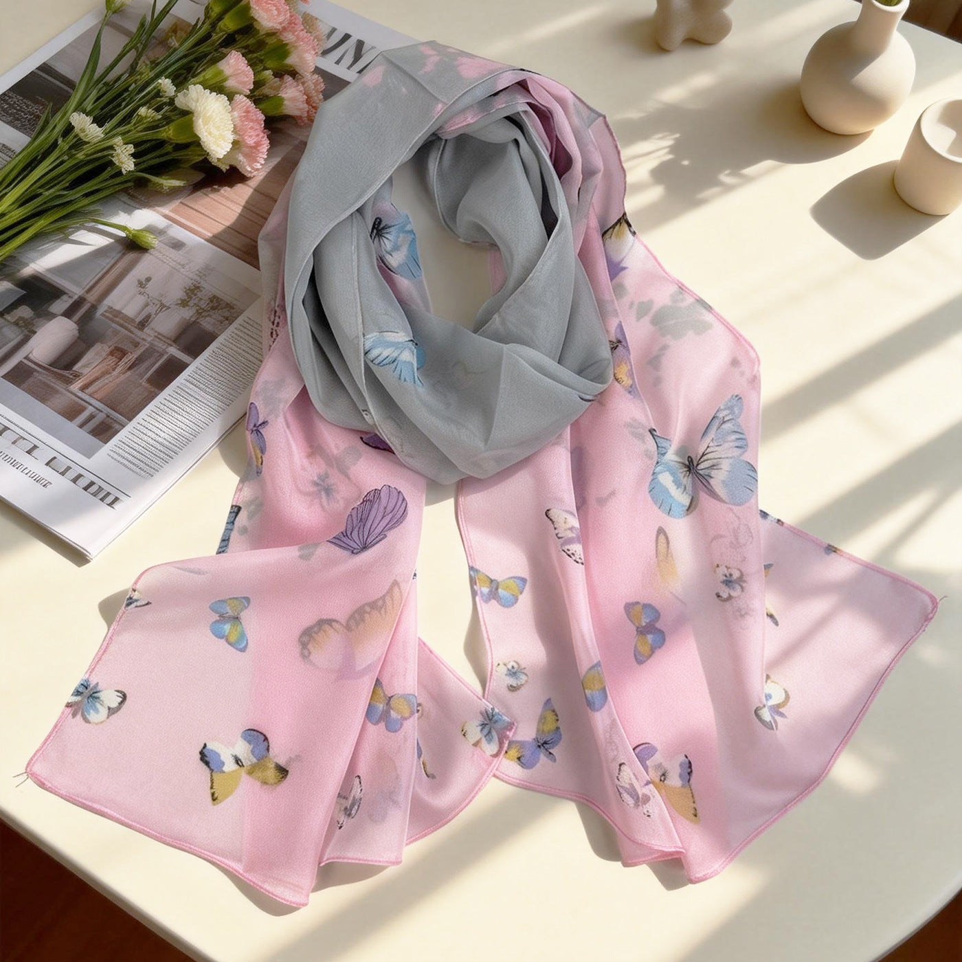XX2001   Versatile Printed Chiffon Scarf