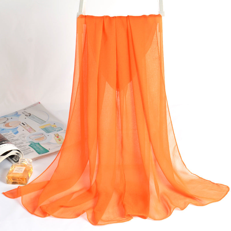 QWS05  Long Plain Chiffon Sun Protection Hijab
