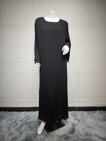 MQ155  Fashion Polyester Pleated Premium Crinkled Dress - Hijab Not Included