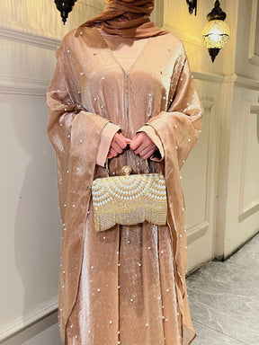 ZZXK  Muslim Abaya Pearl Starry Sky Dress