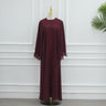 3 - Wine Red Open Abaya + Inner