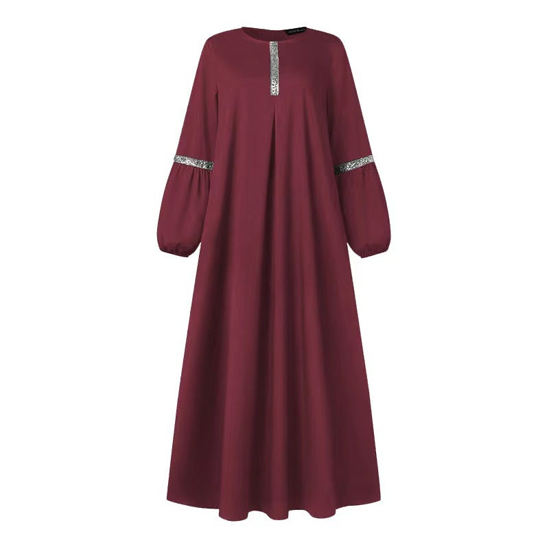 JR001  Sequin - fashionable sequin casual loose-fit long dress