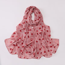W-0022  Ditsy Floral Printed Pearl Chiffon Hijab