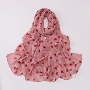 W-0022  Ditsy Floral Printed Pearl Chiffon Hijab