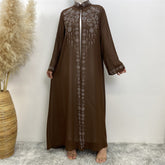 6740 stamping rhinestone muslim abaya cardigan dress