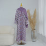 3 - Purple Open Abaya + inner dress + hijab
