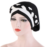 TJM-双色短辫 Double color milk silk hijab turban hat