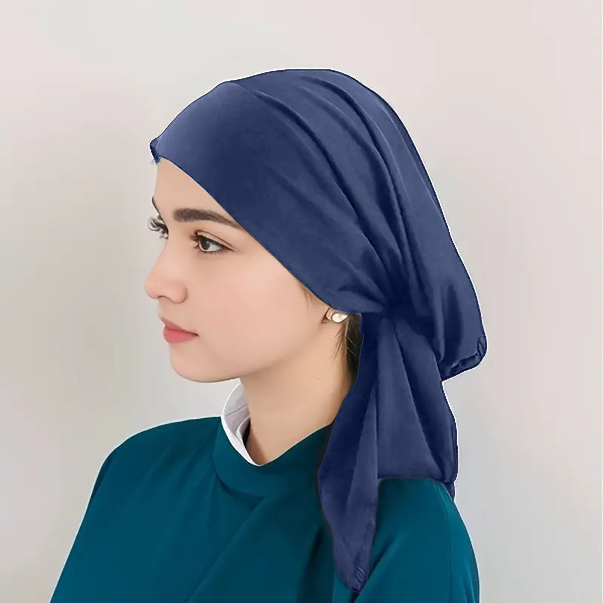 HD-01  Elastic band headscarf hat base hat baotou hat tie plain hijab  instant hijab