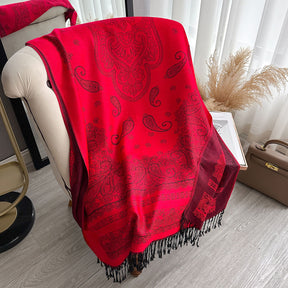 ZM001  Cashew Print Faux Cashmere Double-Sided Autumn Winter Scarf