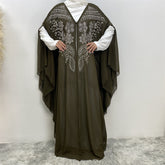 6742 plain stamping rhinestone cardigan abaya