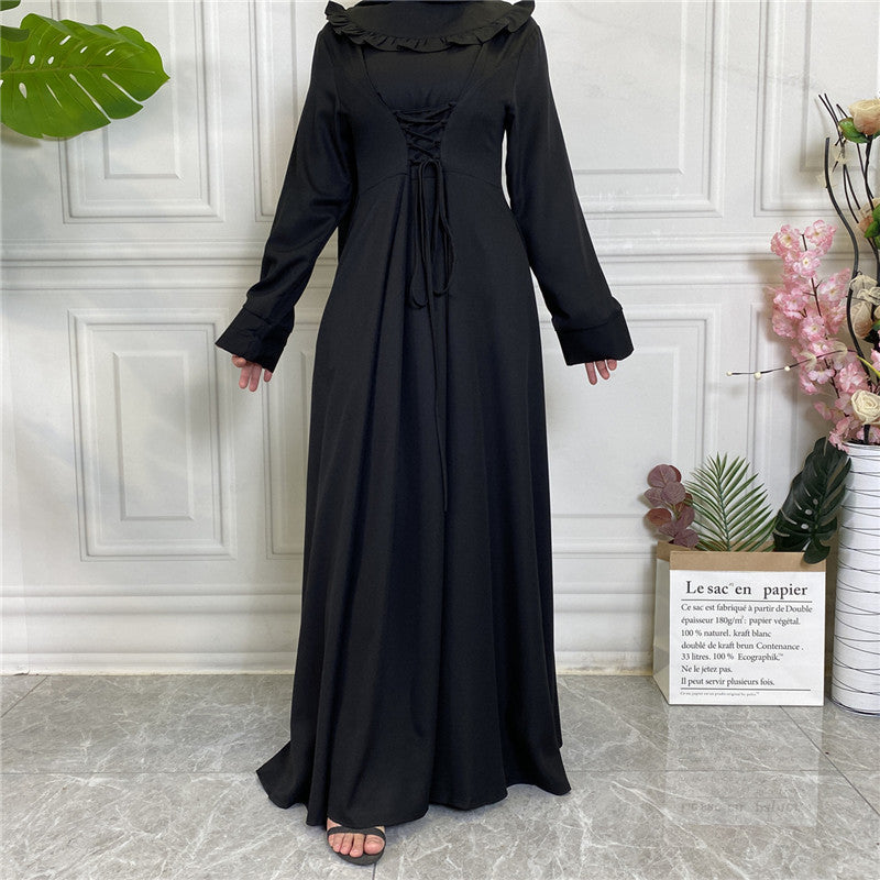 6430 Thick crepe dress muslim abaya dress