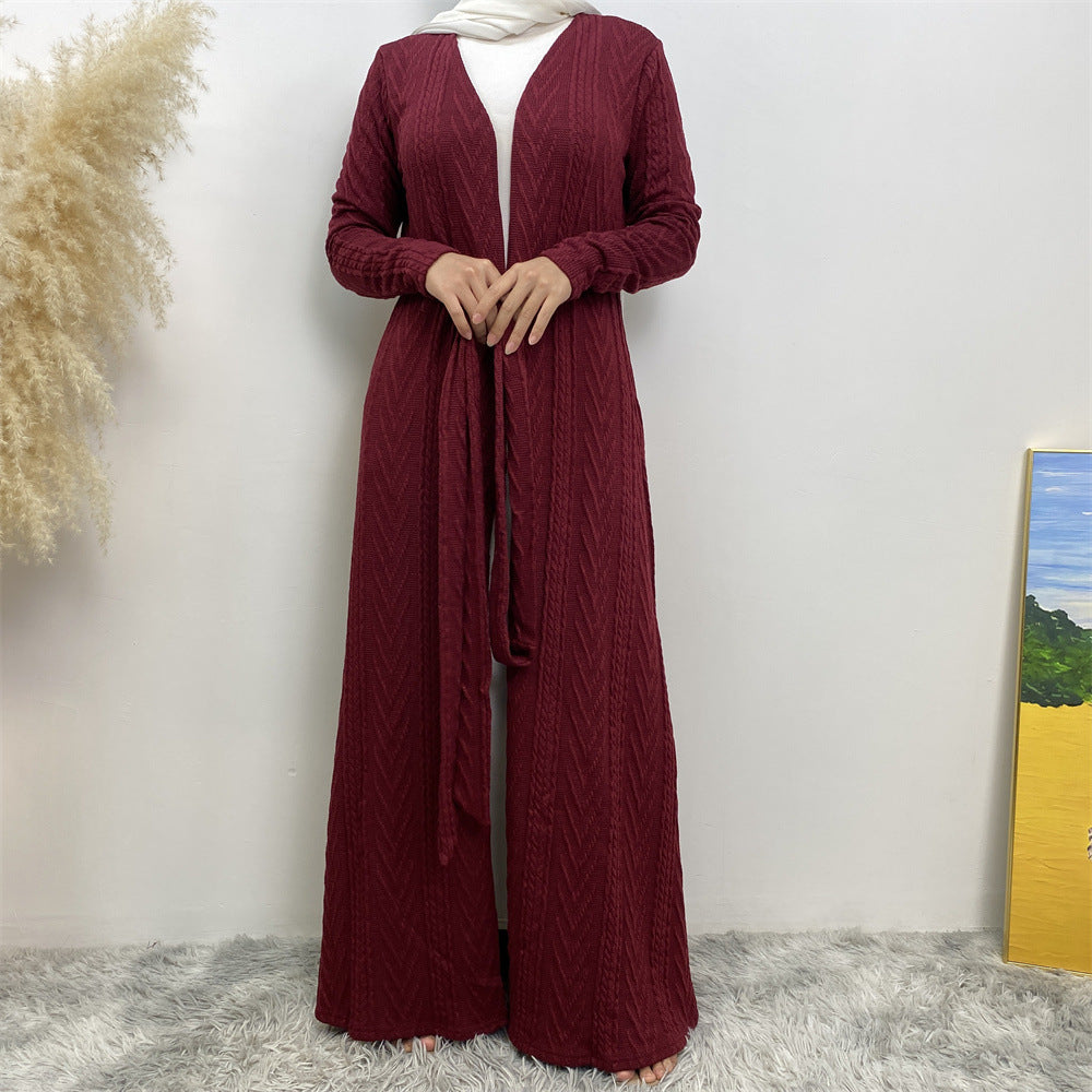 19060-1 plain muslim abaya Cardigan dress