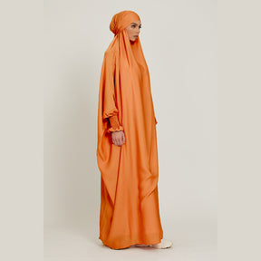 FG20-21484  Solid Nida Loose Sleeve Scarf Long Dress