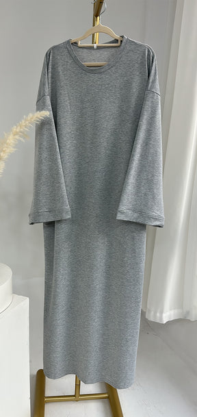 LR737 Solid color sweatshirt dress