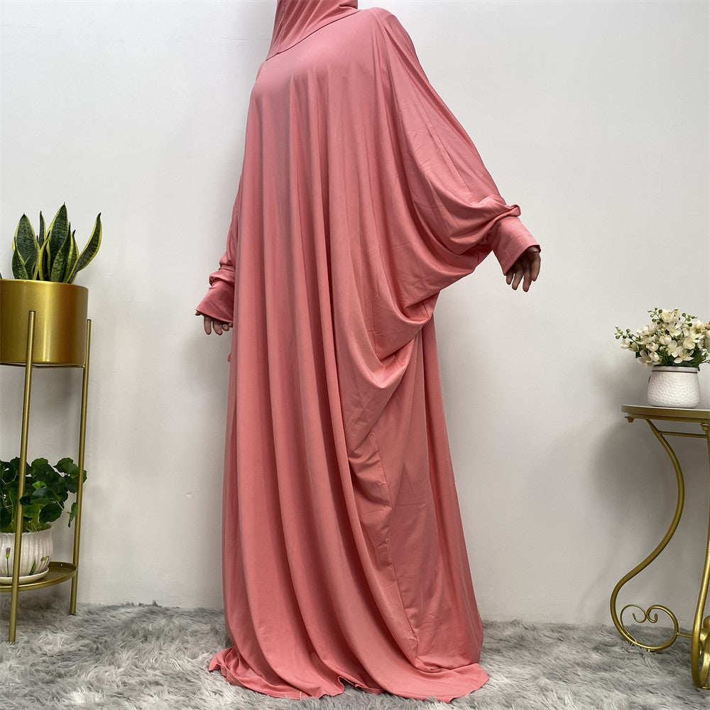 6198 plain Batwing sleeve abaya