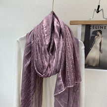 色 麻薄款 Plain Linen Lace Cotton Hijab - Color Option