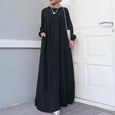 8026 solid color Large size muslim abaya dress