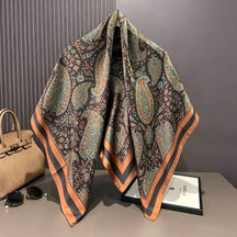 S11001  110*110 cm Printed Silk-Look Large Square Scarf