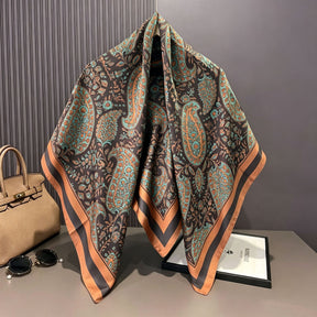 S11001  110*110 cm Printed Silk-Look Large Square Scarf