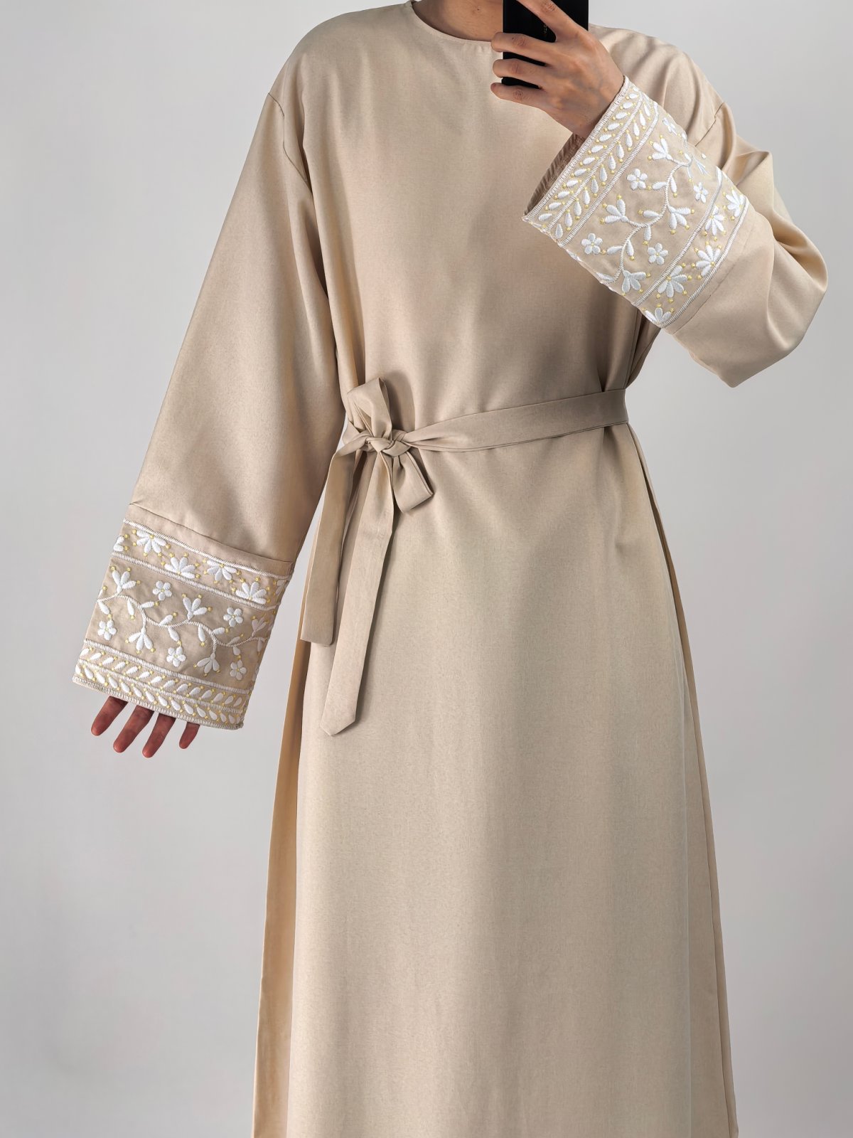 LR735 Vestido elegante bordado estilo turco de Dubái, Oriente Medio