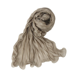 WJ090  Plain breathable bright silk bubble crepe hijab
