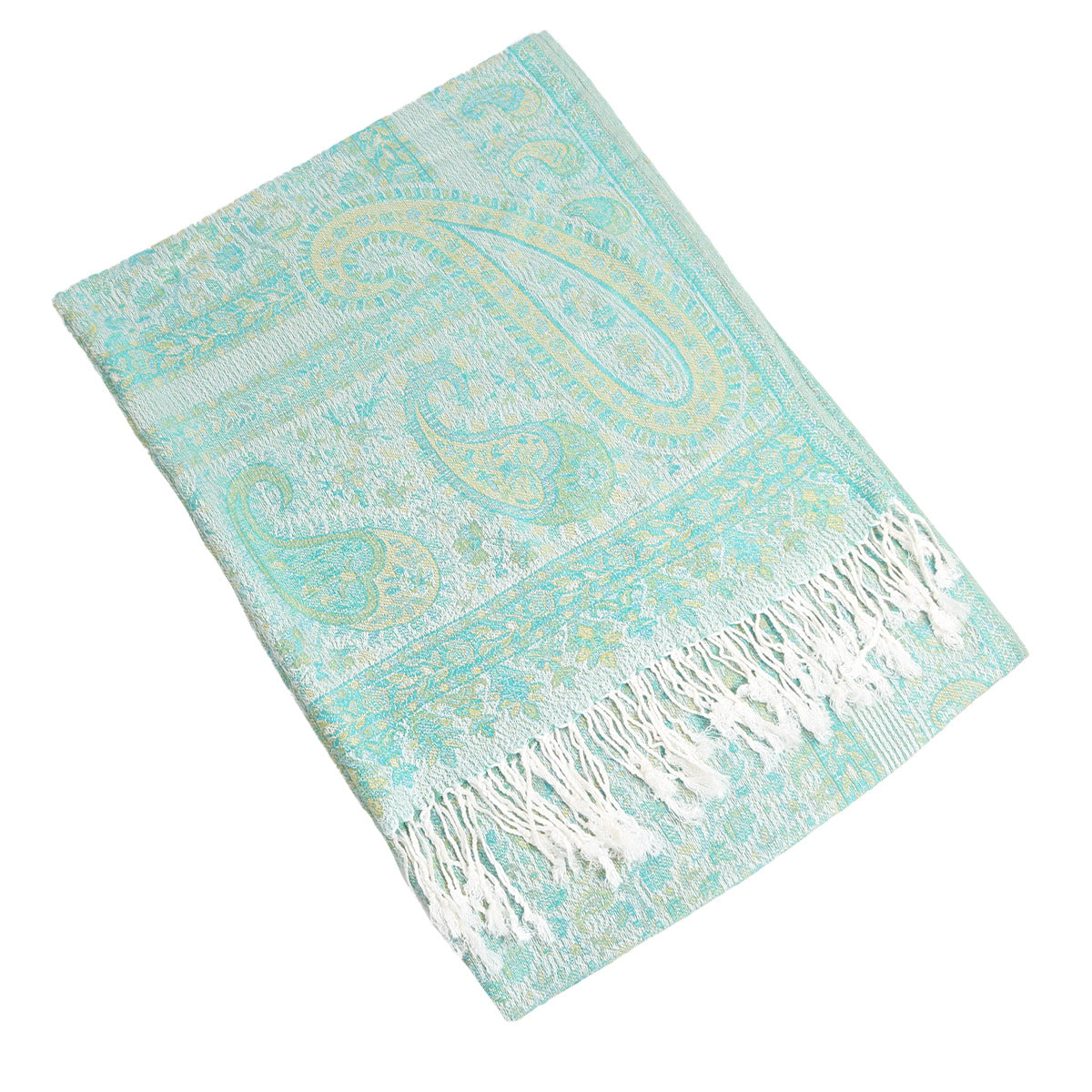 WJ005  Paisley Fringe Faux Cashmere Long Scarf