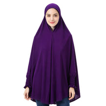 22201-22210  Plain High-Stretch Polyester Ruffled-Edge Sleeve Hijab