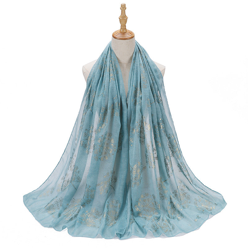 MSL189  Foil-stamped floral pattern women's hijab