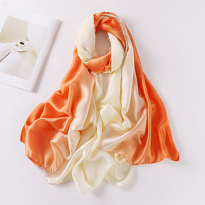 ZS016 gradient color Simulated silk hijab scarf