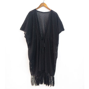 00056 Hollow lace shawl V-neck all-match tassel lace