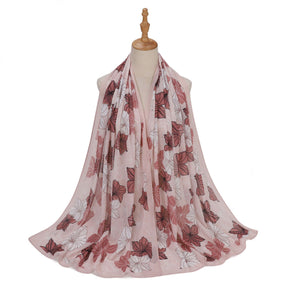 MSL333  New spring and summer pearl chiffon digital printing color scarf New spring and summer pearl chiffon digital printing color scarf