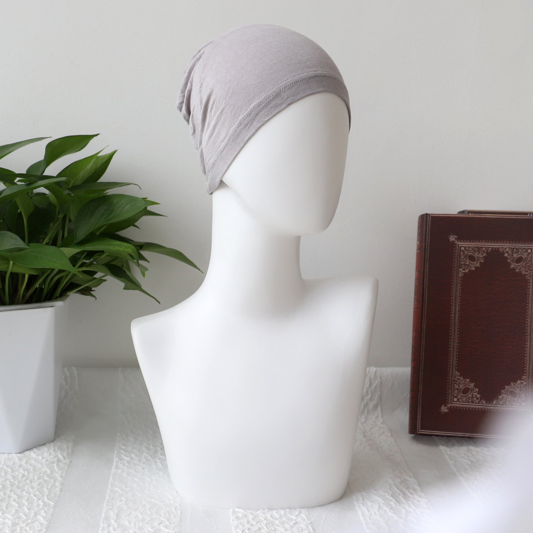 MA23-AB05   Solid color modal base cap headscarf