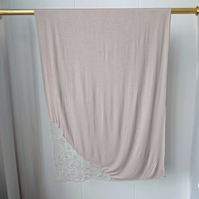 JBCX001  Plain Bamboo Fiber Jersey Hijab with Embroidered Lace