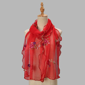 YSY559 Exquisite yarn embroidered scarf shawl