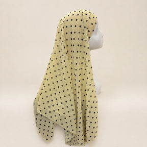 JBXF000  Printed Chiffon Hijab + Attached Tie Back Cap
