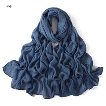 YZ322  Plain Washed-Dye Modal Crinkle Rolled-Edge Hijab